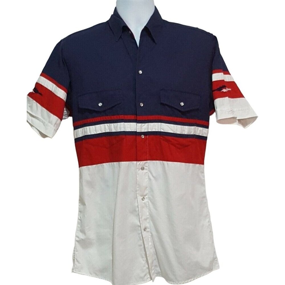 Cumberland Outfitters Shirt‎ Mens S Aztec Western Cowboy Pearl Snap Short Sleeve